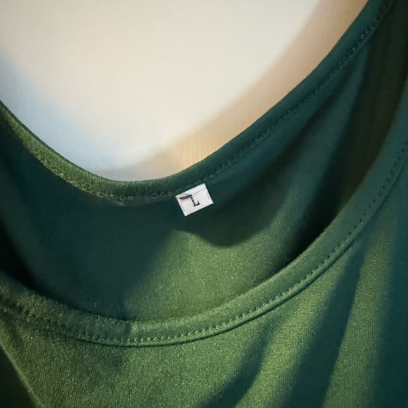 Green Maternity Dress with Floral Sleeves Large - Picture 4 of 6